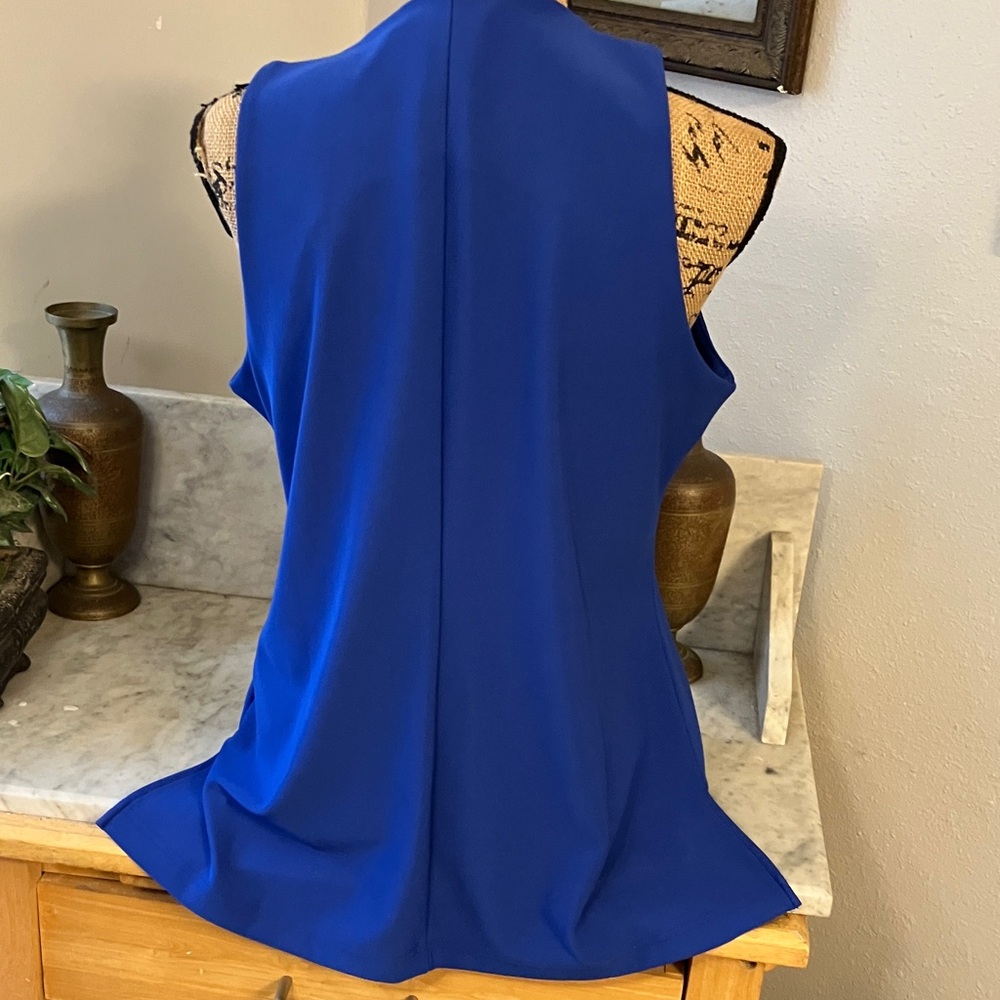 Boston Proper Royal Blue Sleeveless Blouse - Picture 4 of 7